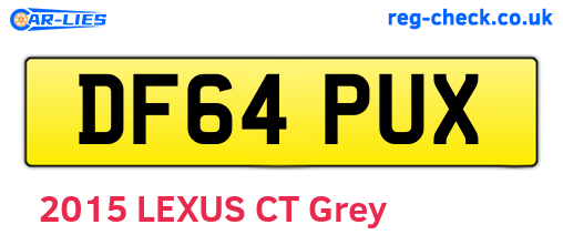 DF64PUX are the vehicle registration plates.