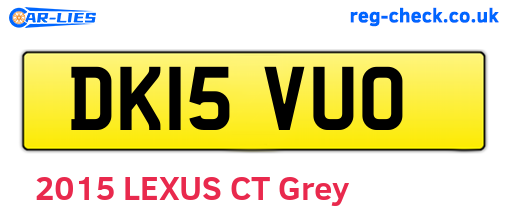 DK15VUO are the vehicle registration plates.