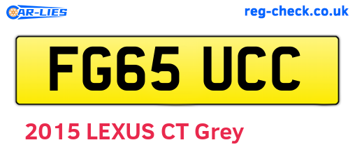 FG65UCC are the vehicle registration plates.
