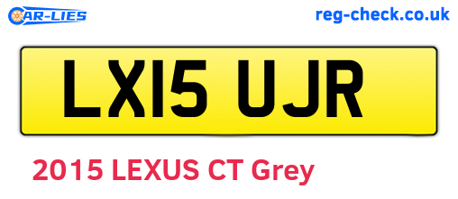 LX15UJR are the vehicle registration plates.
