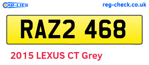RAZ2468 are the vehicle registration plates.