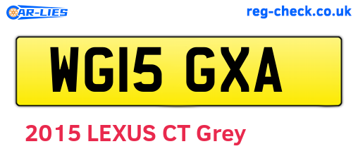 WG15GXA are the vehicle registration plates.