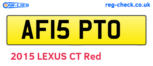 AF15PTO are the vehicle registration plates.