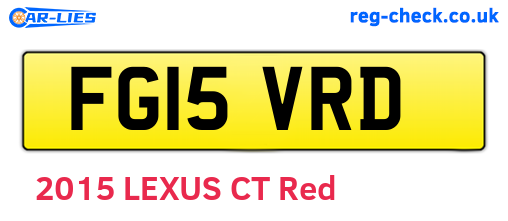 FG15VRD are the vehicle registration plates.