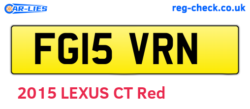 FG15VRN are the vehicle registration plates.