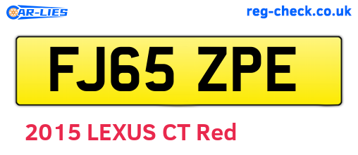 FJ65ZPE are the vehicle registration plates.