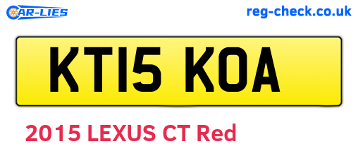 KT15KOA are the vehicle registration plates.