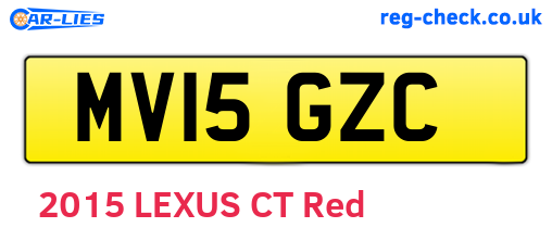 MV15GZC are the vehicle registration plates.