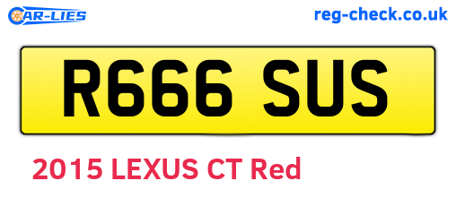 R666SUS are the vehicle registration plates.
