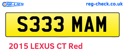 S333MAM are the vehicle registration plates.
