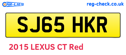 SJ65HKR are the vehicle registration plates.