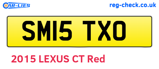 SM15TXO are the vehicle registration plates.