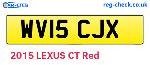 WV15CJX are the vehicle registration plates.