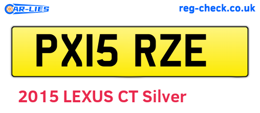 PX15RZE are the vehicle registration plates.