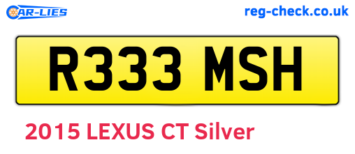 R333MSH are the vehicle registration plates.
