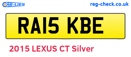 RA15KBE are the vehicle registration plates.