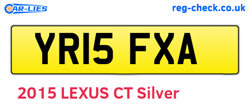 YR15FXA are the vehicle registration plates.