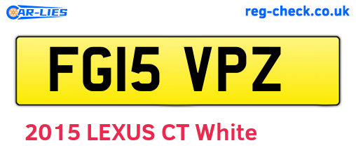 FG15VPZ are the vehicle registration plates.