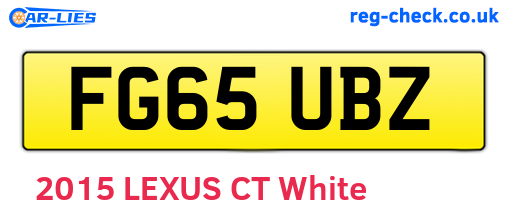 FG65UBZ are the vehicle registration plates.