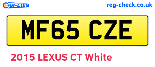 MF65CZE are the vehicle registration plates.
