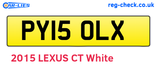 PY15OLX are the vehicle registration plates.
