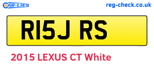 R15JRS are the vehicle registration plates.