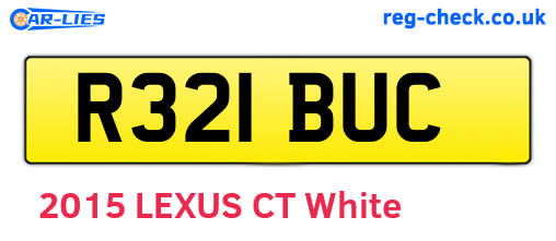 R321BUC are the vehicle registration plates.