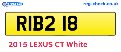 RIB218 are the vehicle registration plates.