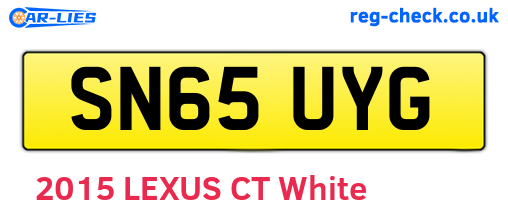 SN65UYG are the vehicle registration plates.
