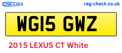 WG15GWZ are the vehicle registration plates.
