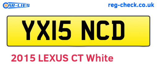 YX15NCD are the vehicle registration plates.