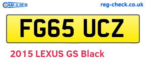 FG65UCZ are the vehicle registration plates.