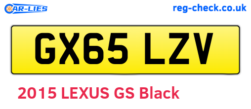 GX65LZV are the vehicle registration plates.