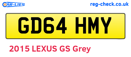 GD64HMY are the vehicle registration plates.