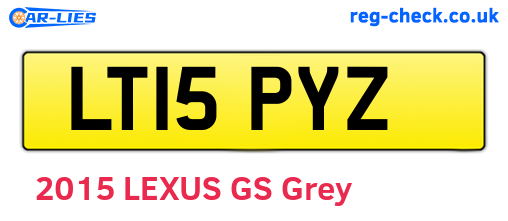 LT15PYZ are the vehicle registration plates.
