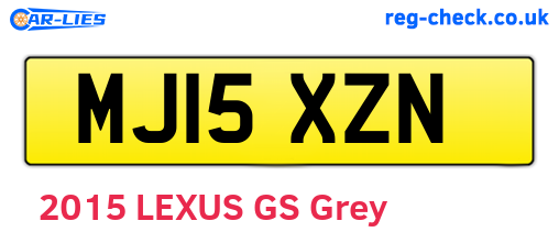 MJ15XZN are the vehicle registration plates.