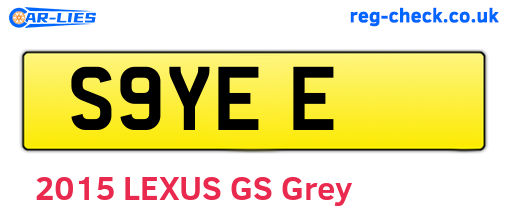 S9YEE are the vehicle registration plates.