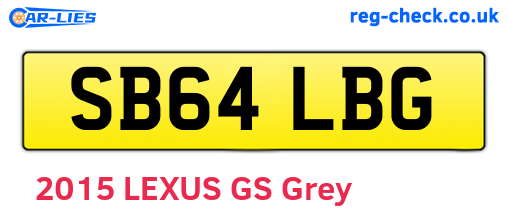 SB64LBG are the vehicle registration plates.