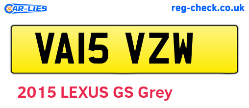 VA15VZW are the vehicle registration plates.