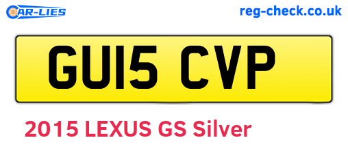 GU15CVP are the vehicle registration plates.