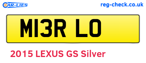 M13RLO are the vehicle registration plates.
