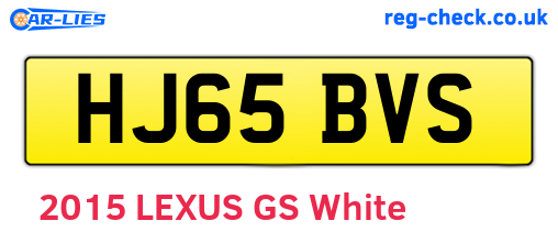 HJ65BVS are the vehicle registration plates.