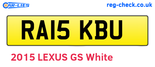 RA15KBU are the vehicle registration plates.