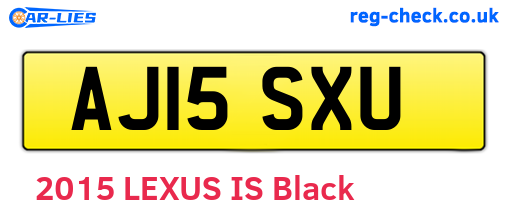 AJ15SXU are the vehicle registration plates.