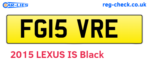 FG15VRE are the vehicle registration plates.
