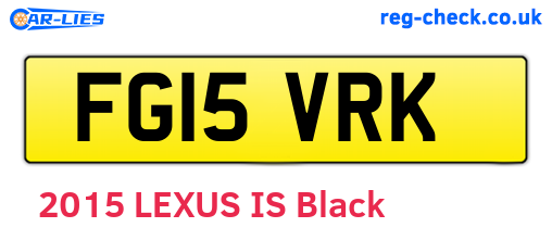 FG15VRK are the vehicle registration plates.