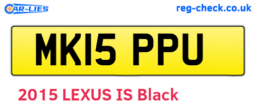 MK15PPU are the vehicle registration plates.