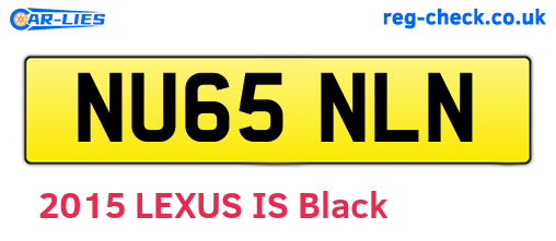 NU65NLN are the vehicle registration plates.