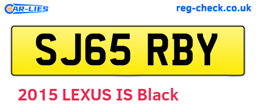 SJ65RBY are the vehicle registration plates.
