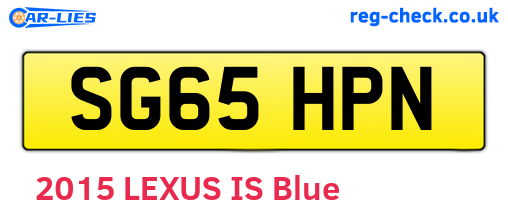 SG65HPN are the vehicle registration plates.